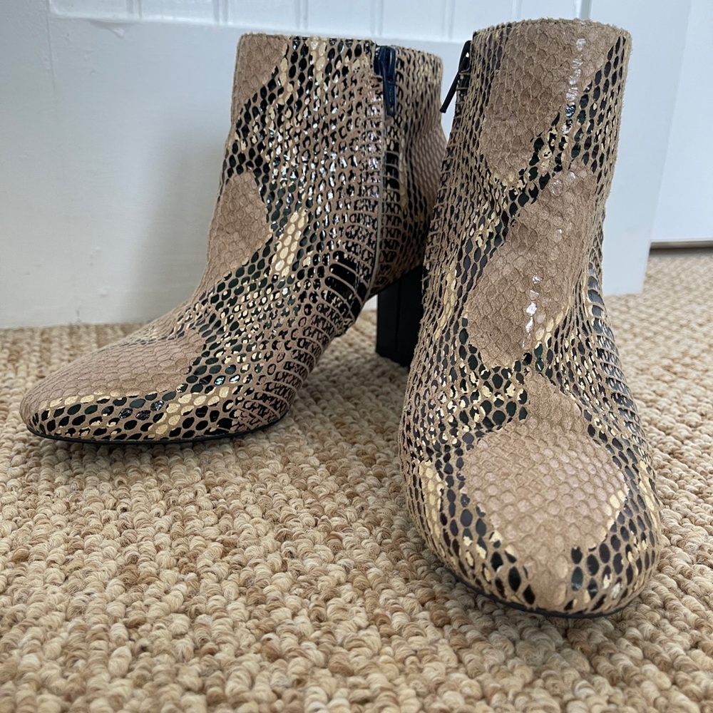 Shoes of Prey snake skin print booties